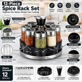 Rotating Spice Rack Set - Marble Style - 8 Pieces