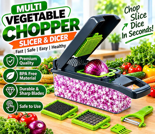 12-in-1 Multifunctional Vegetable Chopper & Slicer | Kitchen Cutting Tool